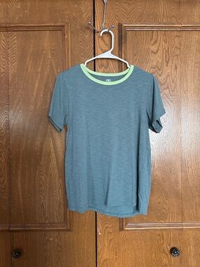 Athletic Works Heather Teal Tee with Lime Trim